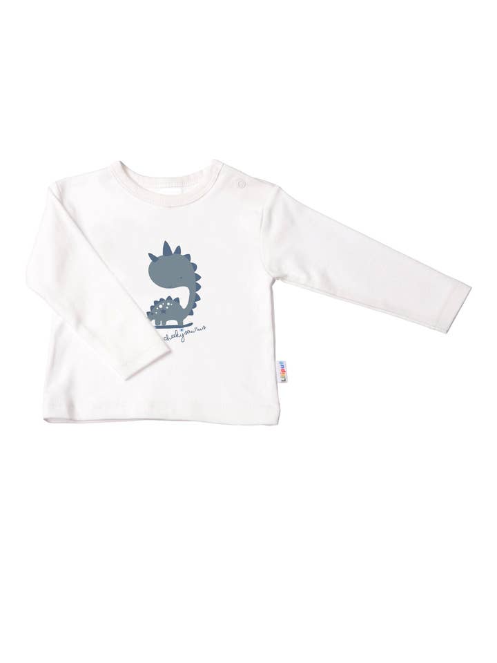 Camiseta de manga larga en crudo con dinosaurio para venta al por mayor de Liliput