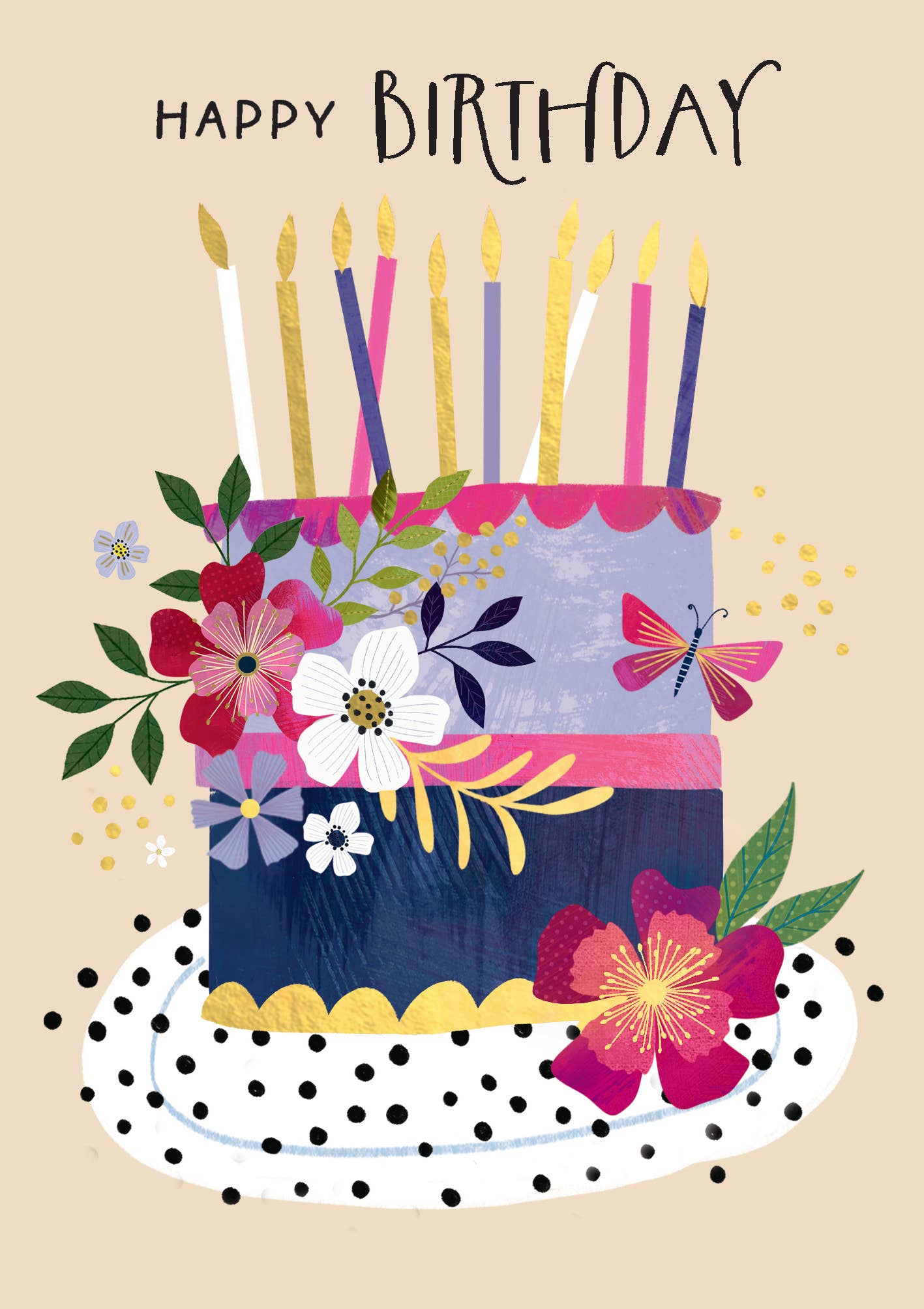 Notes & Queries, Inc. - Wholesale Birthday Card - BIRTHDAY CAKE GREETING CARD PAPER ROSE0