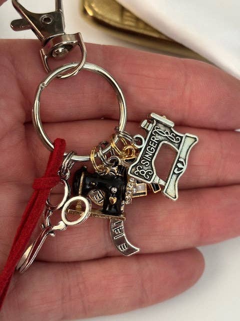 Miss DJ Angel – wholesale Keychain – Women's – Fashion designer keychain, scissors keychain, tape measure sewing machine, gift for designer, kawaii sewing charm.2
