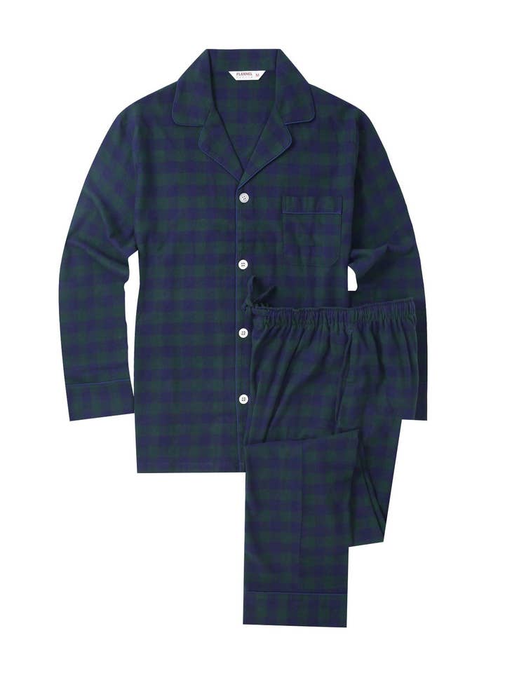 Flannel People Mens 100% Cotton Flannel Pajama Set with Pant for wholesale by Noble Mount