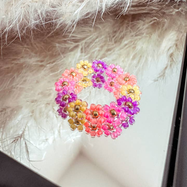 SUNSET glass pearl flower ring for wholesale by cool people club