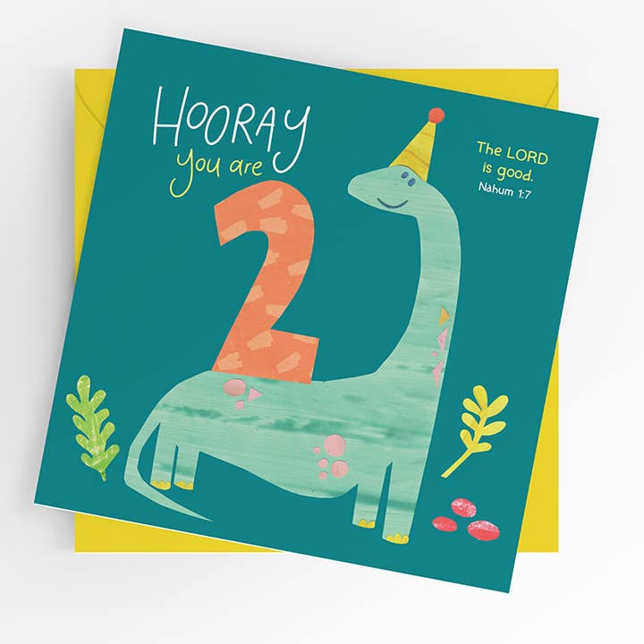 Tarjeta de dinosaurio de la Escritura Edad 2, niño de 2 años para venta al por mayor de Under the Willow Tree