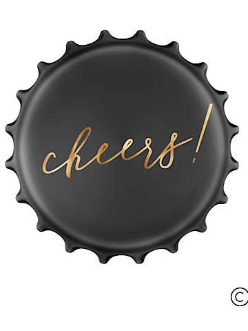 Cheers Bottle Cap Pin for wholesale by Nash Grey