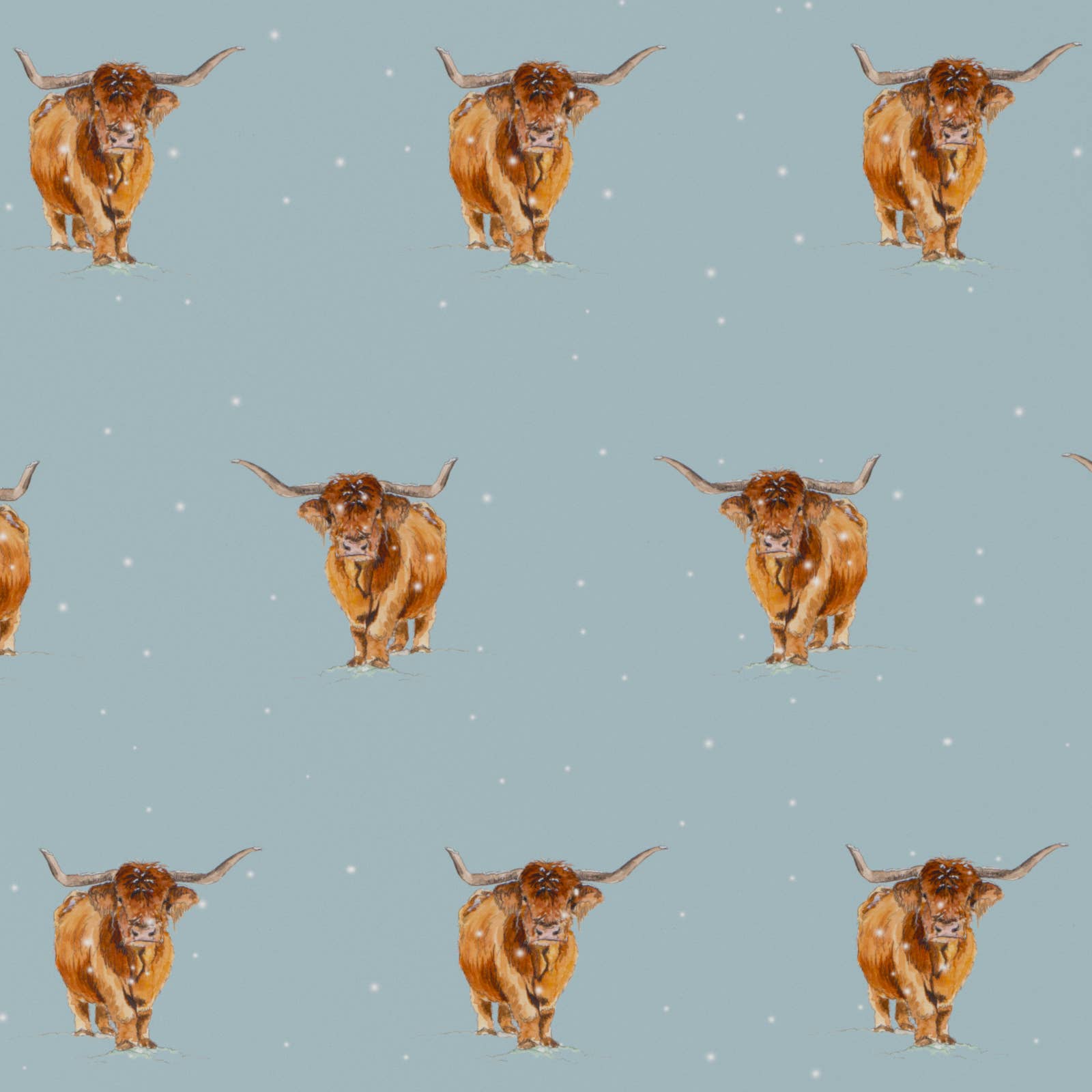 Re-wrapped - Vente Feuille de papier cadeau - Papier Cadeau Vaches Highland Hiver • Écologique6