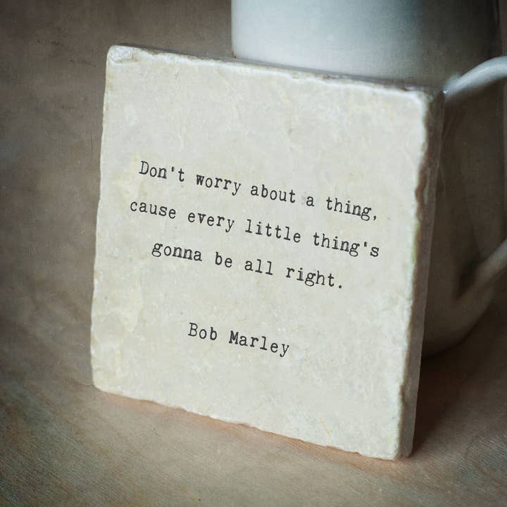 Marble Coasters - - Little Gem - Don't Worry for wholesale by Cedar Mountain Studios