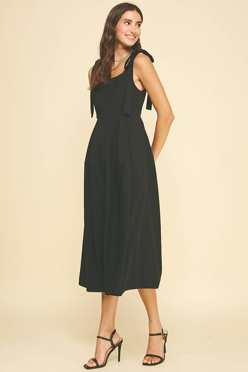 PINCH - Wholesale Dress - Women's - RIBBON DETAILED SLEEVE MIDI DRESS - 6523D9