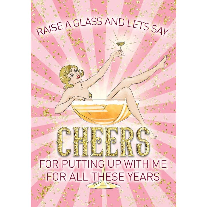 Hæv et glas Lilly Perrott for engroshandel hos Retrospect Greeting Cards