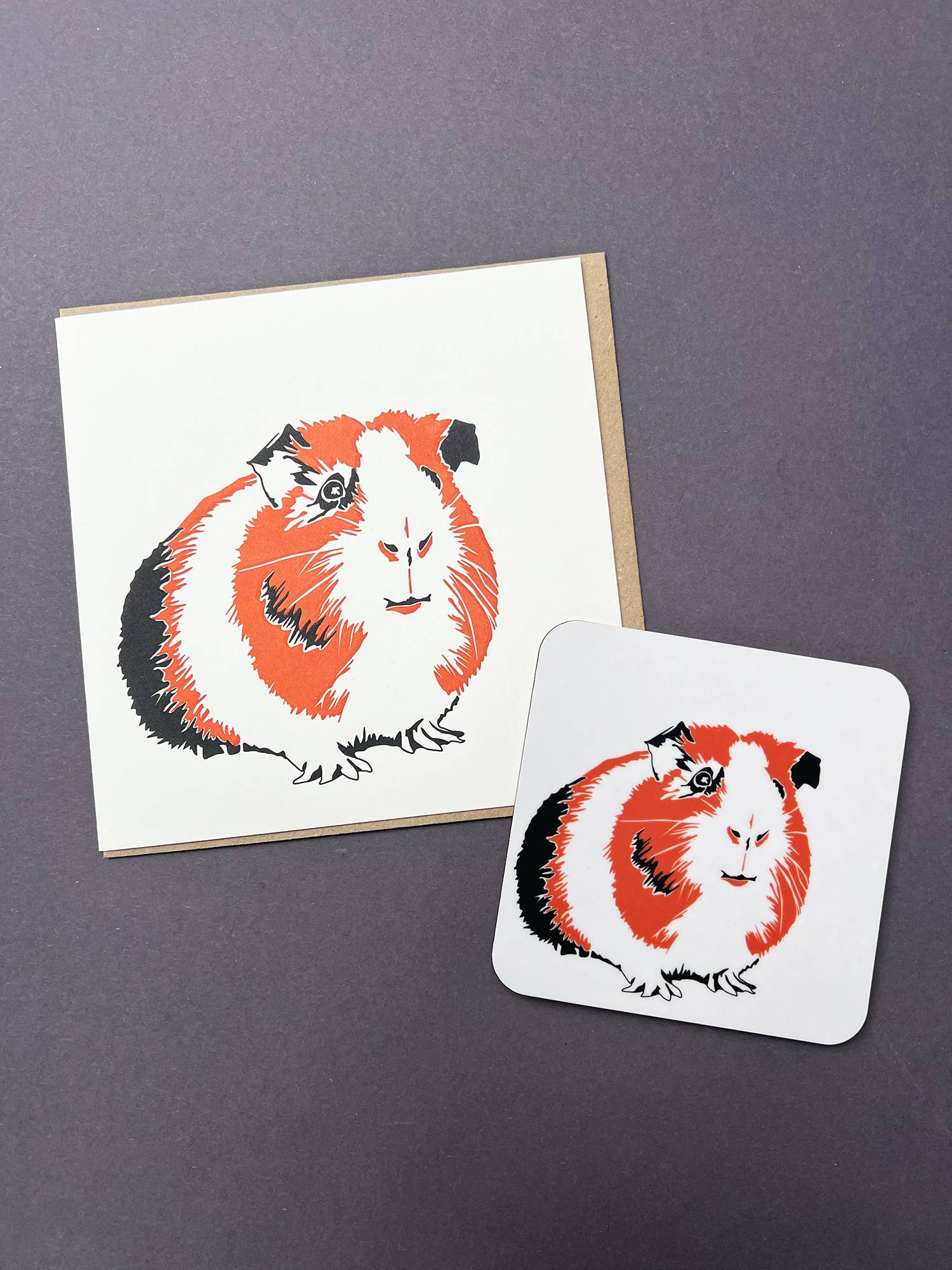 Penguin Ink – wholesale Everyday greeting card – Guinea Pig Letterpress Card2