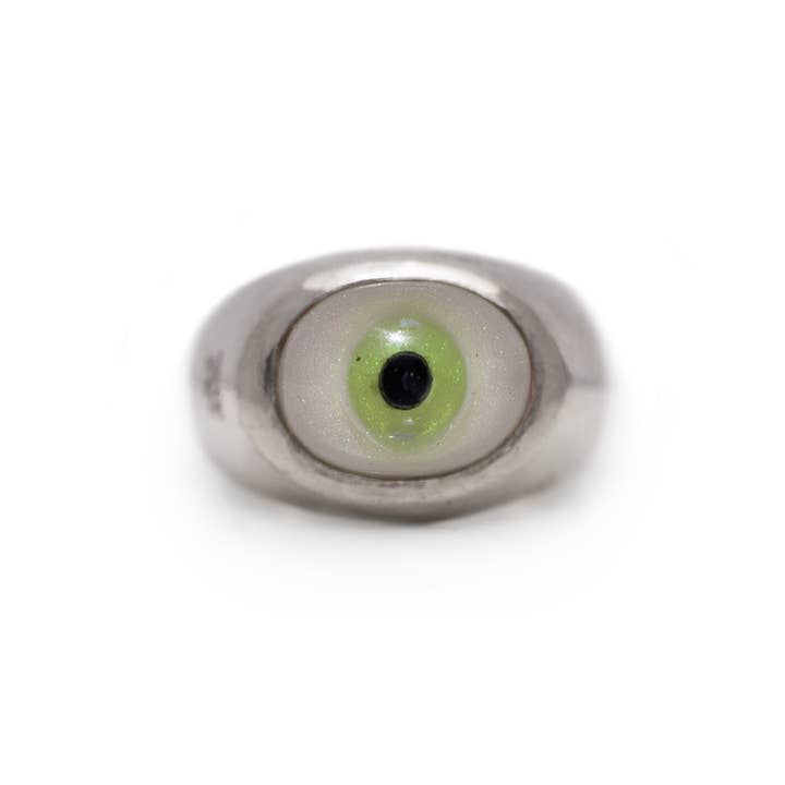 *RTS* Maat 6 Groene Baby Oogbal Ring voor wholesale door Alex Streeter