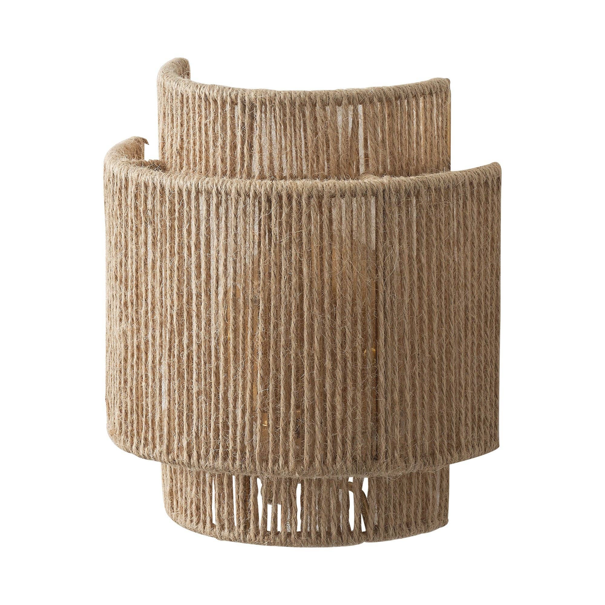 Brio Lighting - Wholesale Sconce - Lusteria 9" Boho Hand Woven Rope 1-Light Wall Sconce Light4