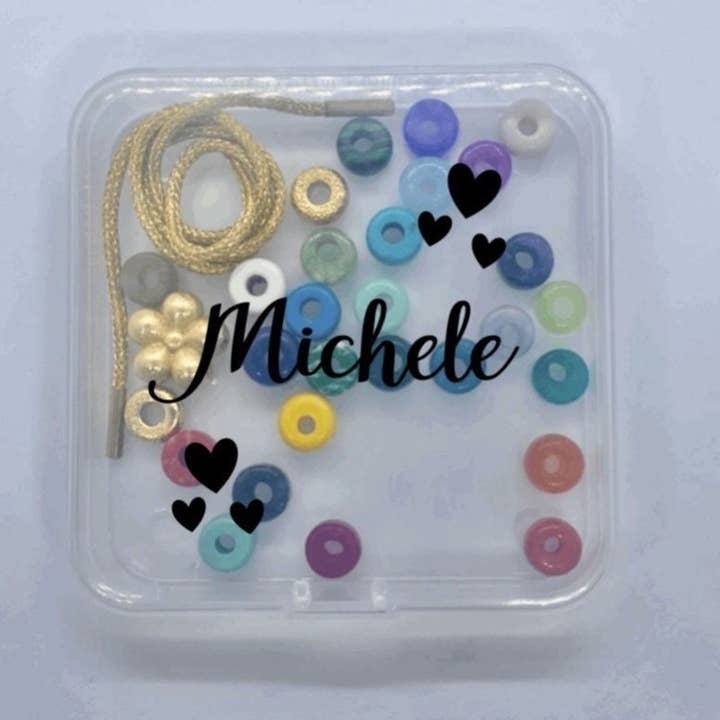 Gemstone Pony Bead DIY Bracelet Kit with Personalized Case for wholesale by LB Beadz