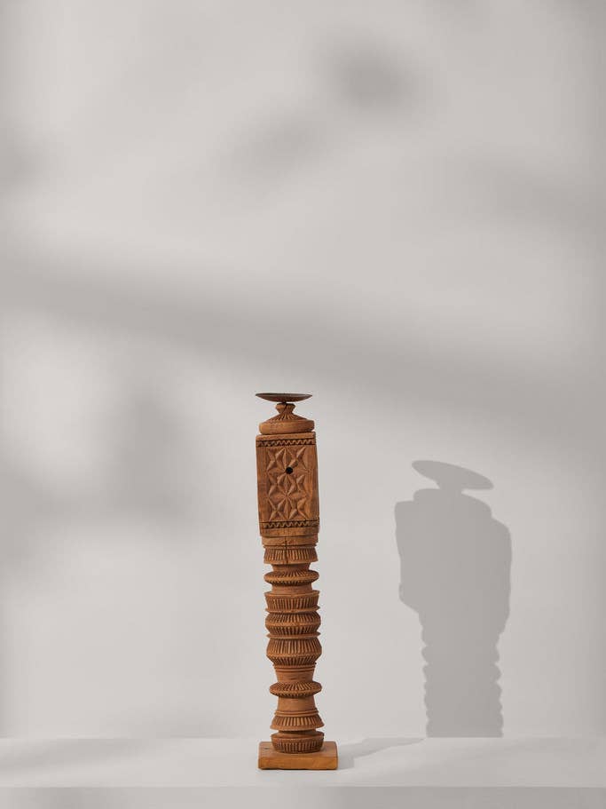 Charpoy Leg Candle Holder - Medium for wholesale by Tree Stripes