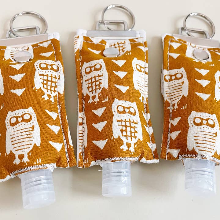 Crimson + Scarlett - Vente Désinfectants pour les mains - Porte-désinfectant pour les mains pour enfants | Porte-clés désinfectant pour les mains Owl1