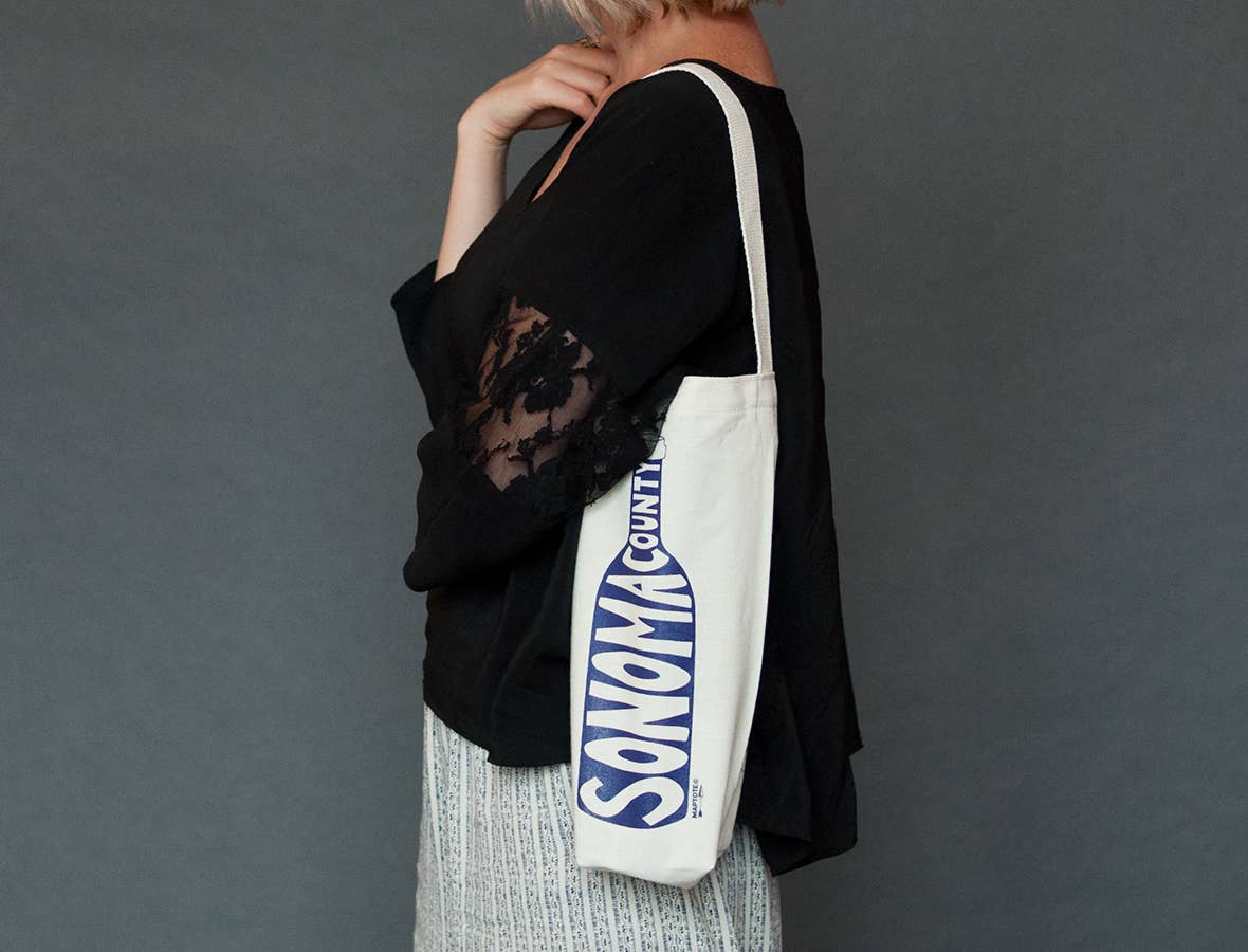 Maptote - Wholesale Wine Tote - Sonoma County Single Wine Tote - USA Made Cotton Canvas Bag1