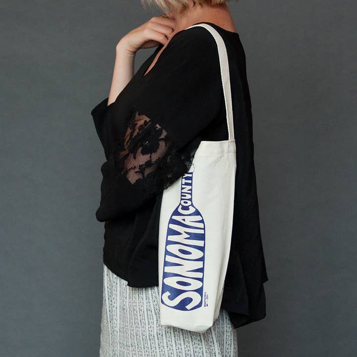 Maptote - Wholesale Wine Tote - Sonoma County Single Wine Tote - USA Made Cotton Canvas Bag1