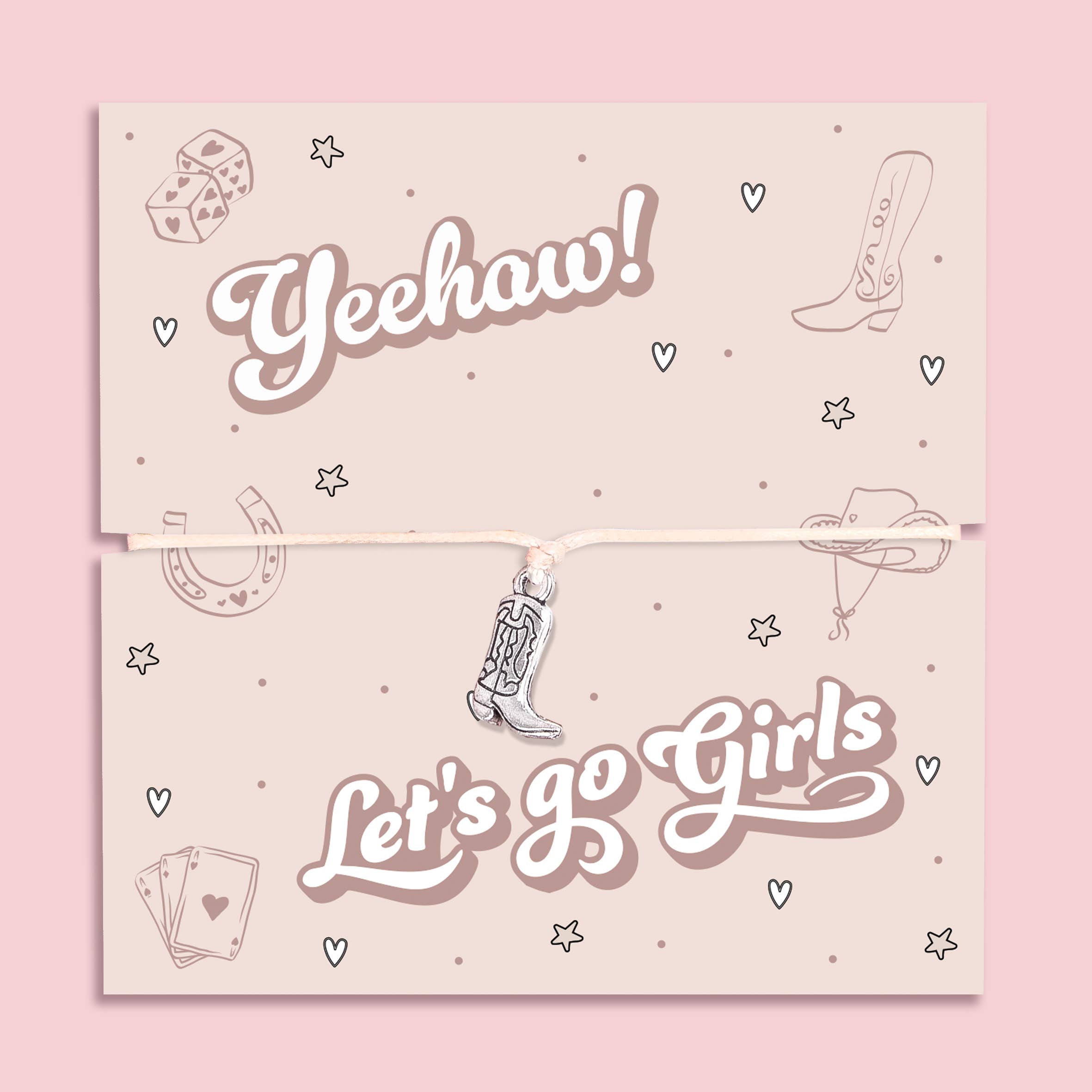 Letterbox Love Bracelets – wholesale Charm/dangle bracelet – Let’s Go Girls Bracelet – Fun Hen Party Cowboy Boot Bracelet0