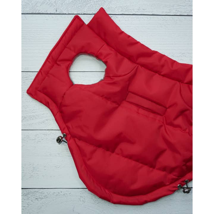 DJANGO - Wholesale Pet coat – Dog - Reversible Puffer Dog Coat - Lava Red
