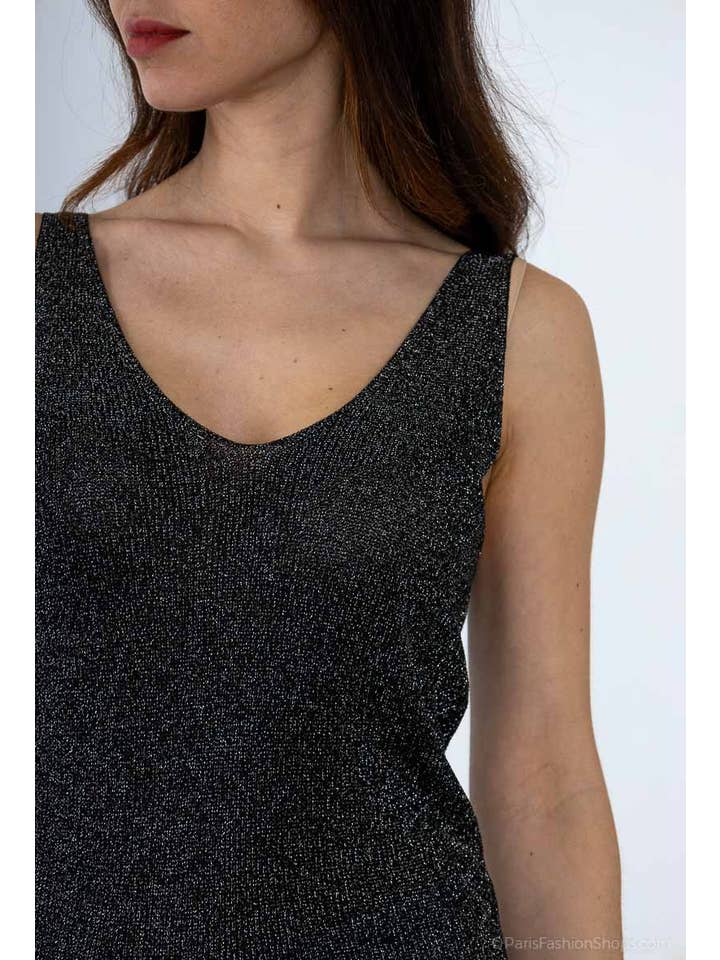 Attrait Paris - Wholesale Tank Top - Women's - Lurex V-neck tank top12