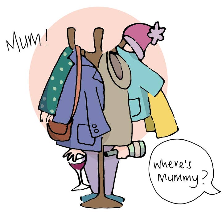 Tarjeta del día de la madre - una madre que se esconde de sus hijos para venta al por mayor de Hanxmade