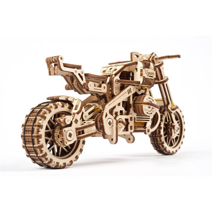 Ukidz LLC - Wholesale DIY Craft Kit - UGears Motorcycle Scrambler UGR-10 -Wooden 3D Puzzles - DIY6