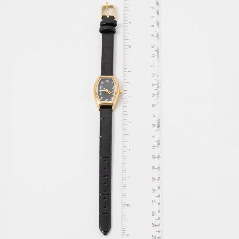 Collections by Fame Accessories - Wholesale Wrist Watch - Women's - Vintage Style Thin Leather Strap Watch2
