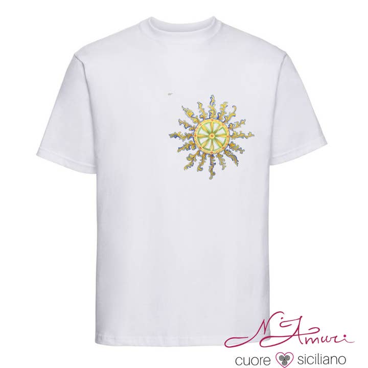 Men's sun t-shirt - white - half sleeves - N'Amuri C for wholesale by N'amuri cuore Siciliano