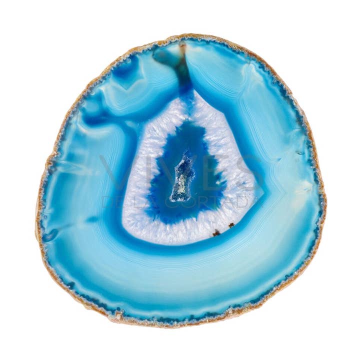 Medium platta i färgad blå agat för wholesale av Vives de la Cortada S.L