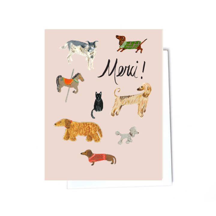 La carte de remerciement "Le Miaulement du Chat" pour la vente par Elizabeth Grubaugh