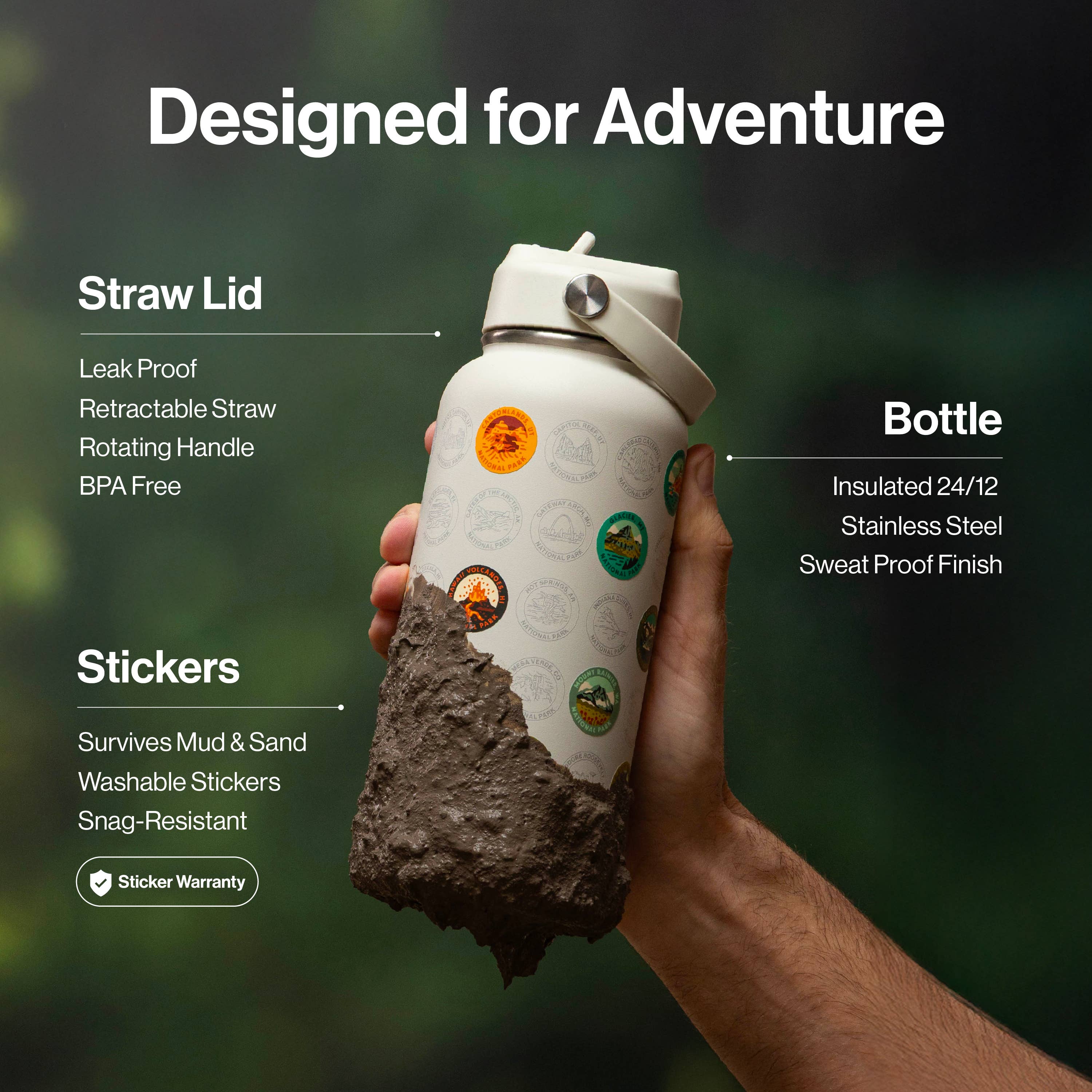 THE GEOPROJECT - Wholesale Water Bottle - National Parks Insulated Sticker Bottle 32oz2