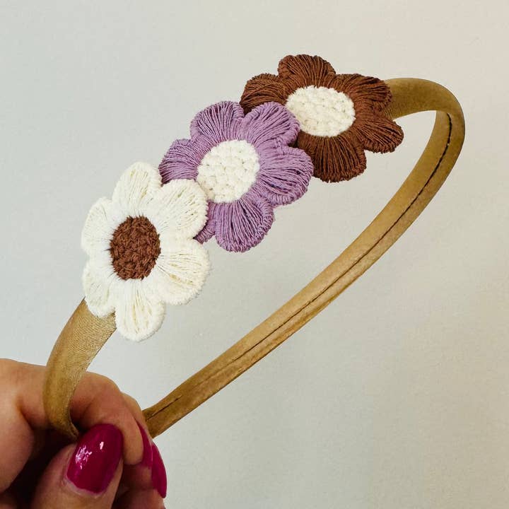 Haarband Paars/Bruin/ecru voor wholesale door Bibi Kidz