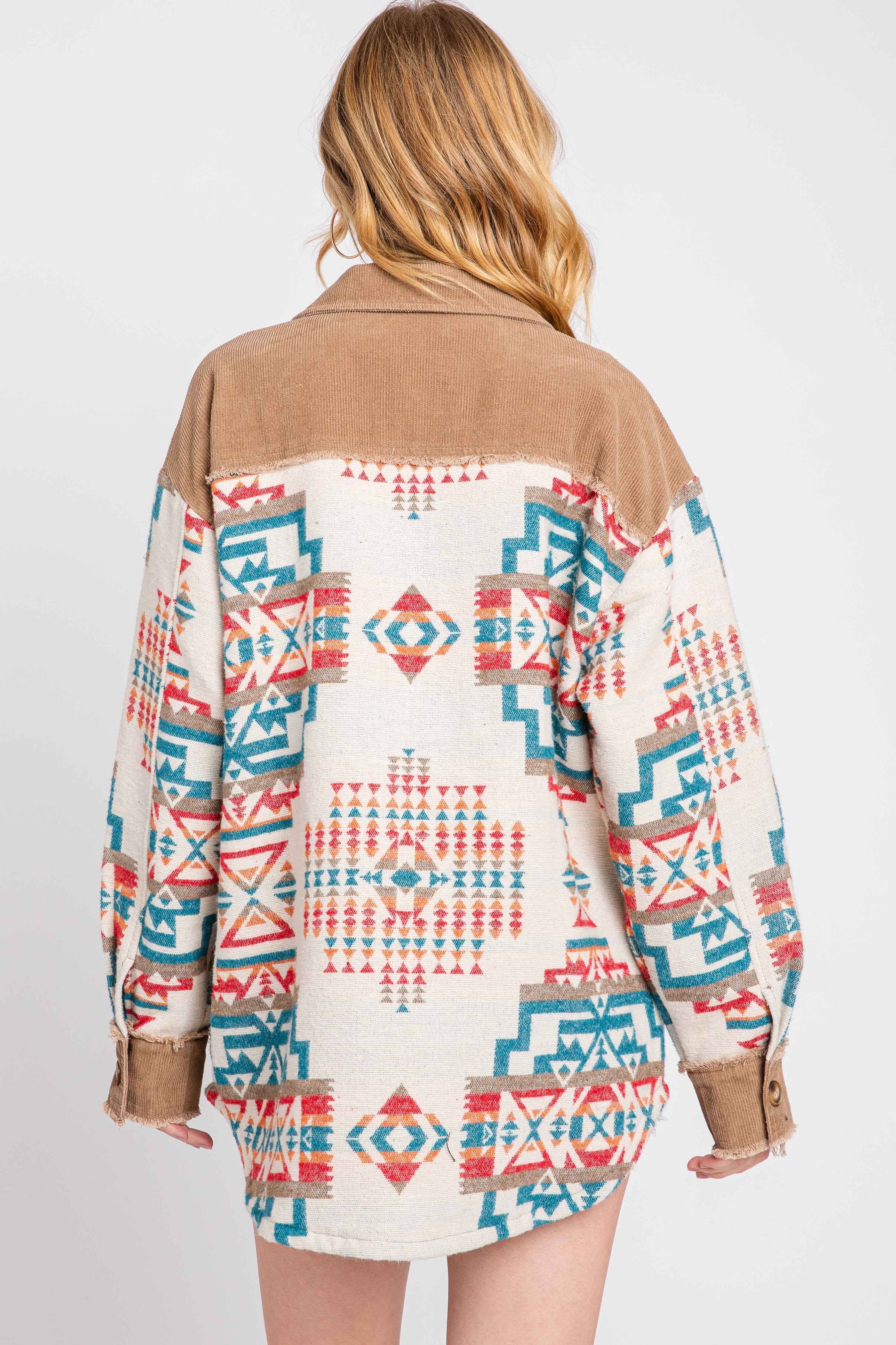 ELLEBORN – Engroshandel Skjortejakke/shacket – til kvinder – Eksklusiv Aztec Contrast Jacket 3466T5