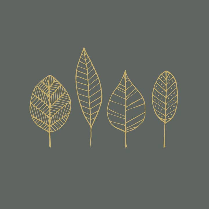 LUNCH-PURE GOLD LEAVES, ANTHRACITE for wholesale by Paperproducts Design • Ambiente