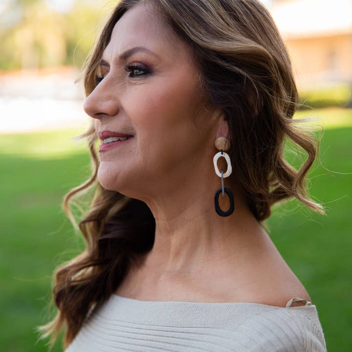 Organic Tagua Jewelry - Vente Boucles d'oreilles pendantes - Boucles d'oreilles Luciana4