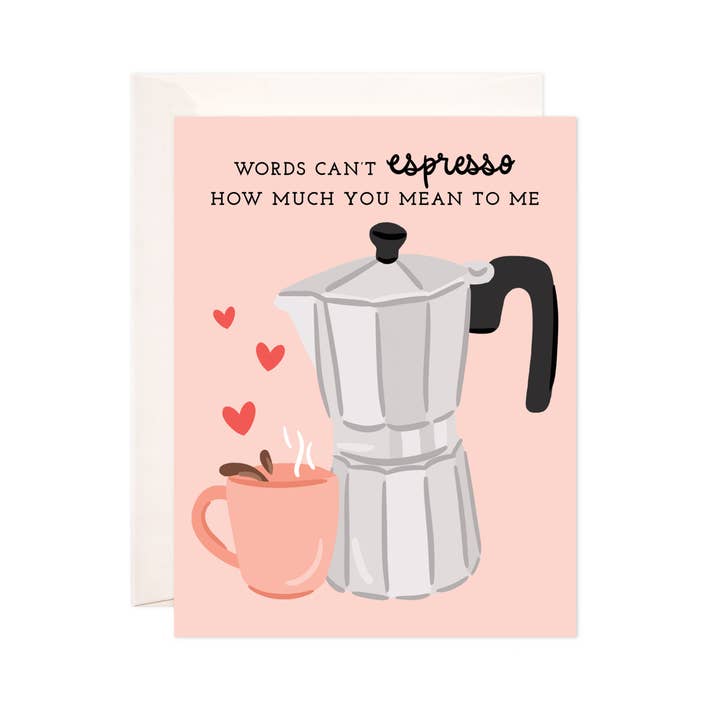 Bloomwolf Studio - Wholesale Love Card - Espresso Love Greeting Card - Coffee Love & Friendship Card