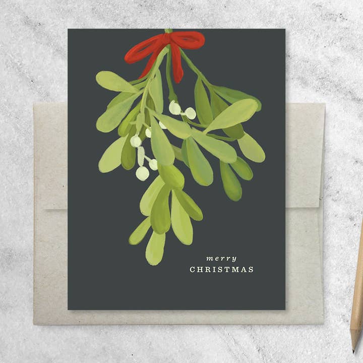 Cartes de Noël de gui pour la vente par Favorite Story