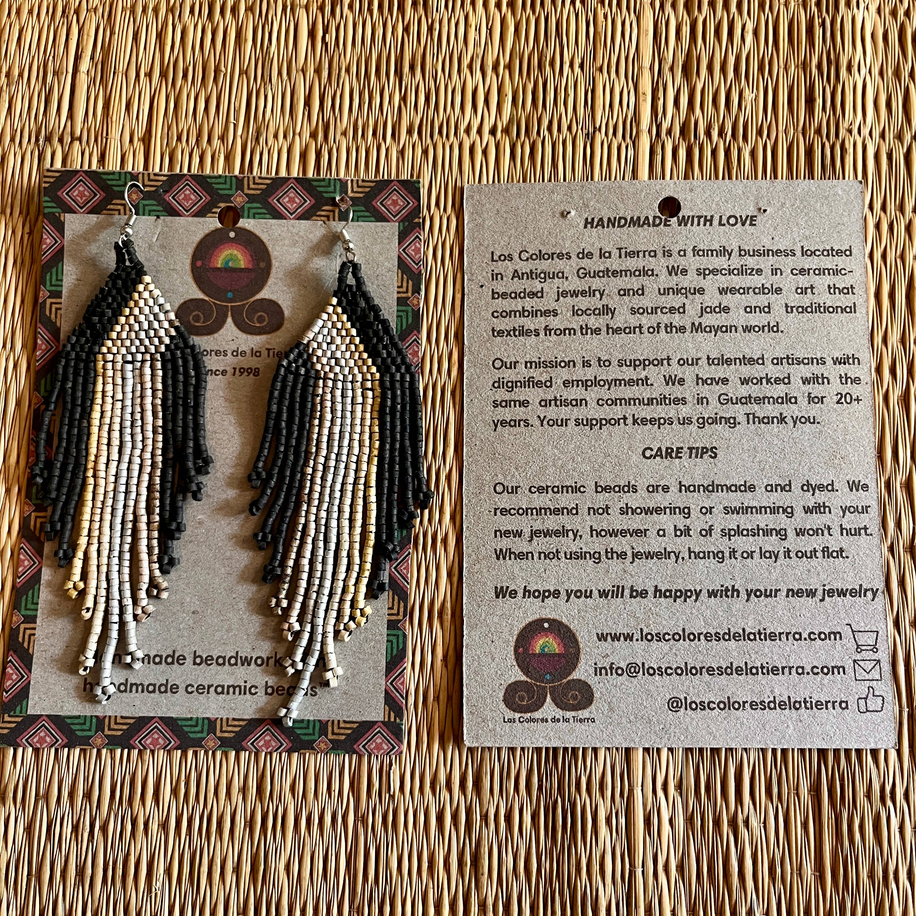 Los Colores de la Tierra - Venta al por mayor Pendientes colgantes - Pendientes de cuentas simétricas con diseño degradado 4