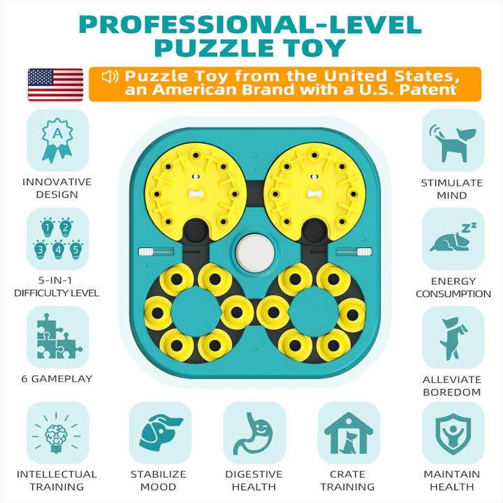 Green KADTC ADVENTURER DOG PUZZLE TOY LEVEL 5 IN 1 for wholesale on Faire1