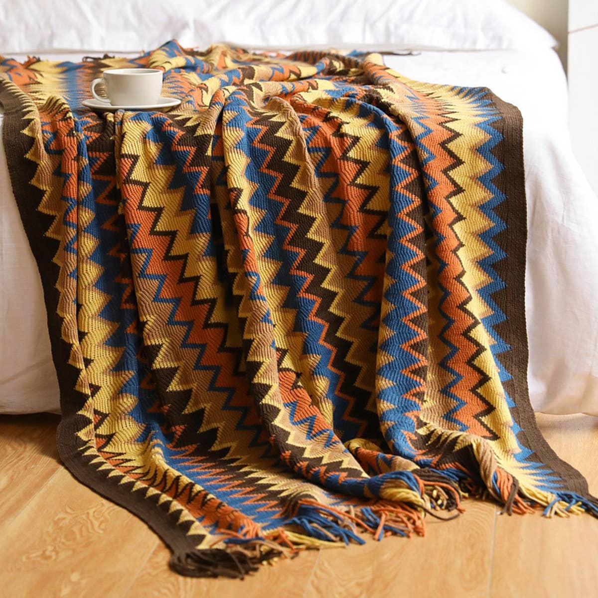 ACCITY - Wholesale Throw Blanket - KNITTED STRIPED SOFA BLANKET BLANKET_CWMM01856