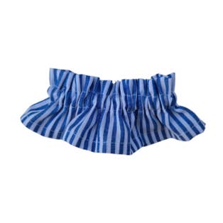 GARANCE blue striped collar for wholesale by Maman Poule et Papa Coq