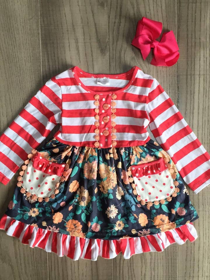 JJ BEBE LAND - Wholesale Dress - Kids - Girls dress_Flower_long sleeve
