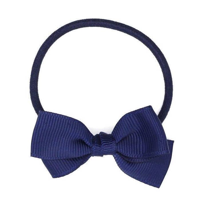 Elastico con fiocco piccolo - Blu navy per la vendita all'ingrosso da parte di Ribbies