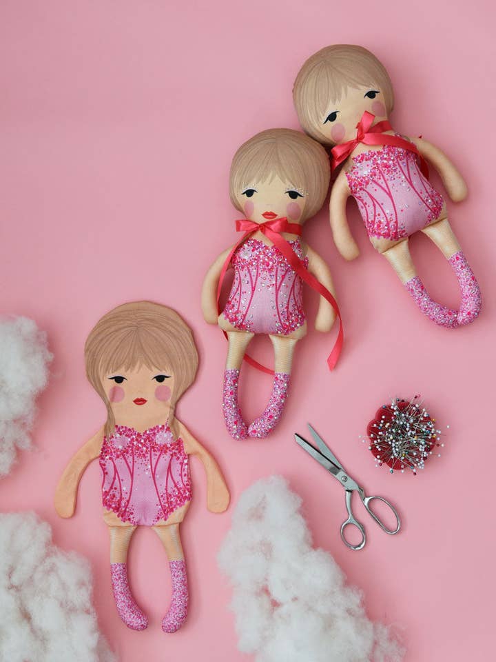 the unstuffed lover doll in hot pink for wholesale by candy kirby designs