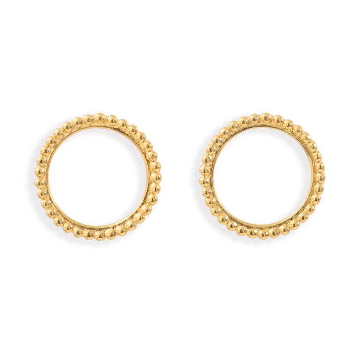 Vermeil Pearl Circle Oorbellen voor wholesale door Agnès de Verneuil