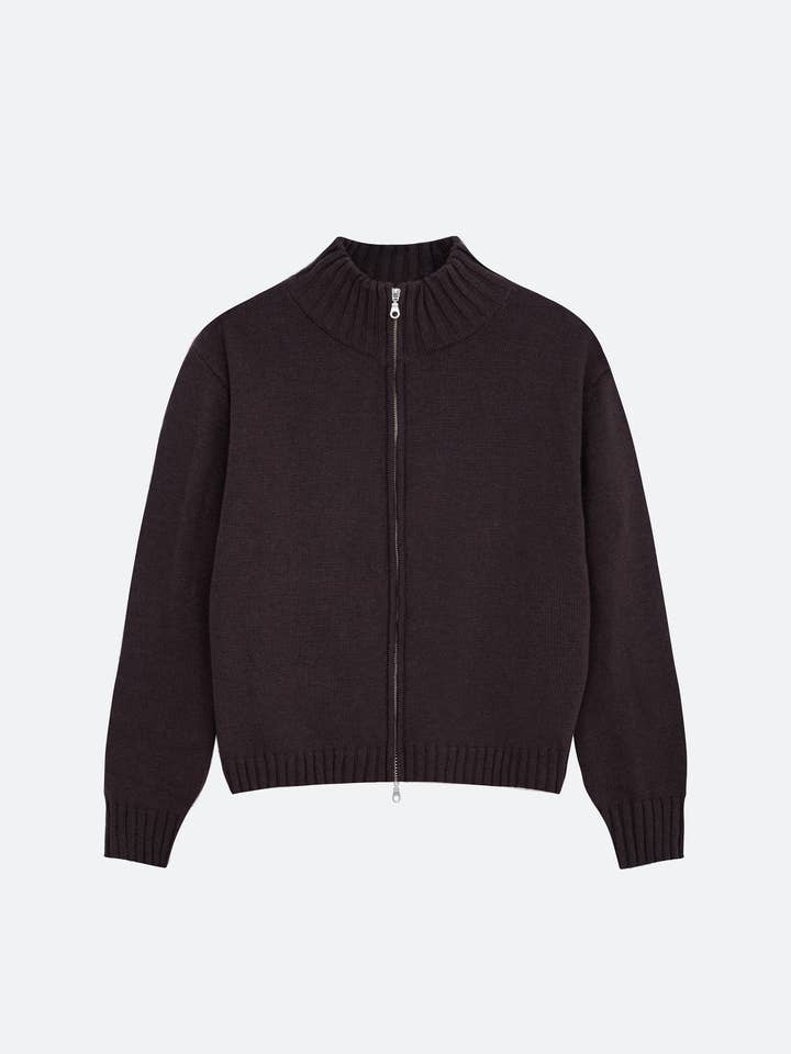 Jersey de punto con cremallera FRAGILE® Chocolate para venta al por mayor de FRGL