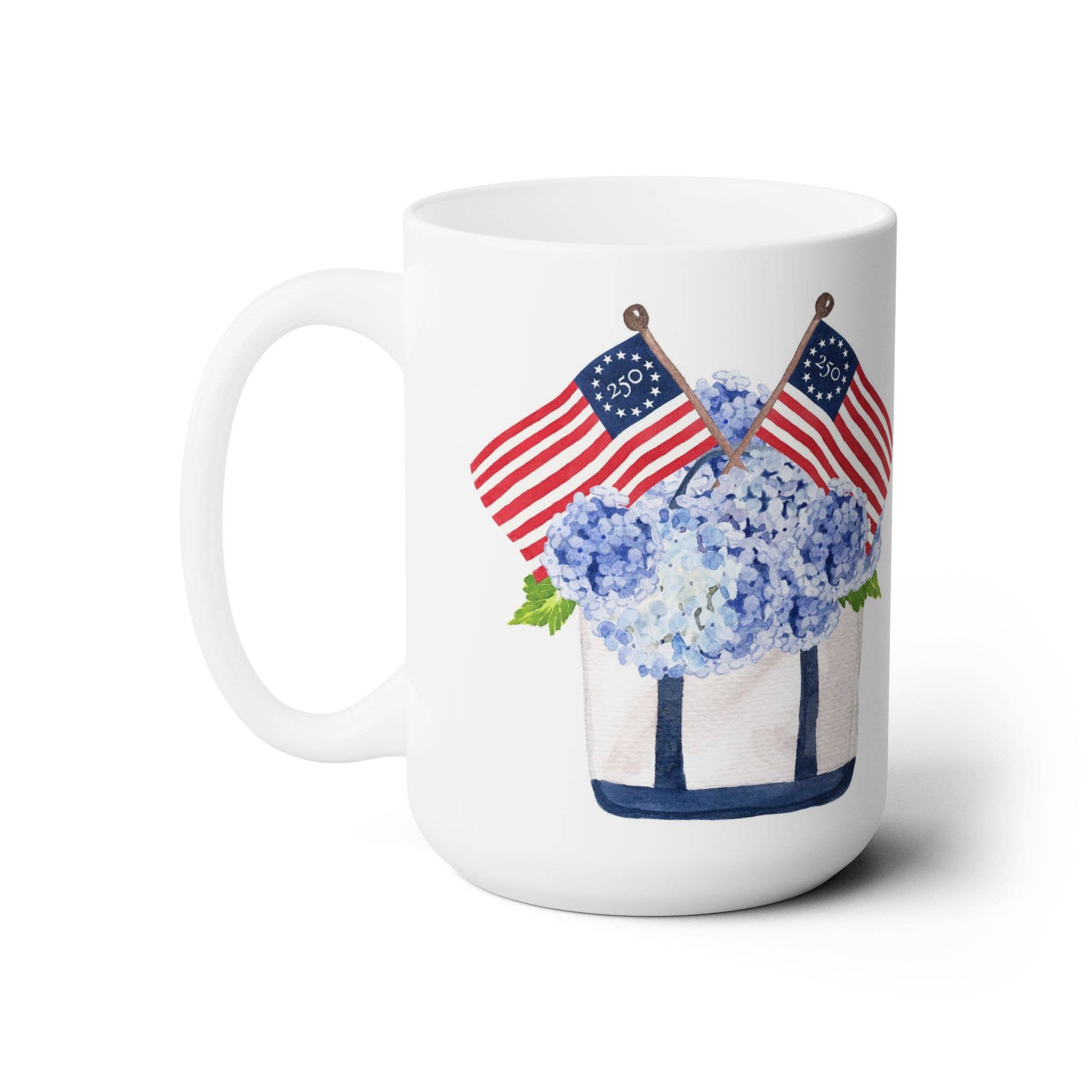 The Muddy Dog - Wholesale Coffee Mug - Freedom250® Patriotic Tote July 4 Ceramic Mug1
