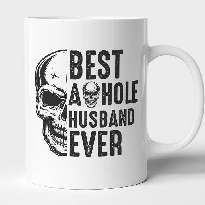 Skull Best Asshole Husband Ever Mug, Funny Skull Mug for wholesale by byMerryWorks