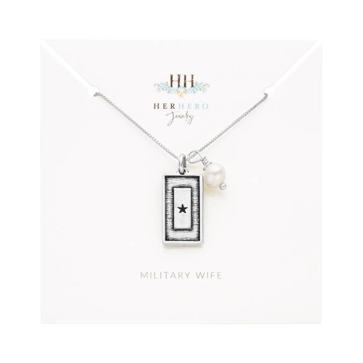 Her Hero, LLC - Wholesale Pendant/Charm Necklace - Military Mom, Wife, Family Blue Star Flag Necklace - 1 star2