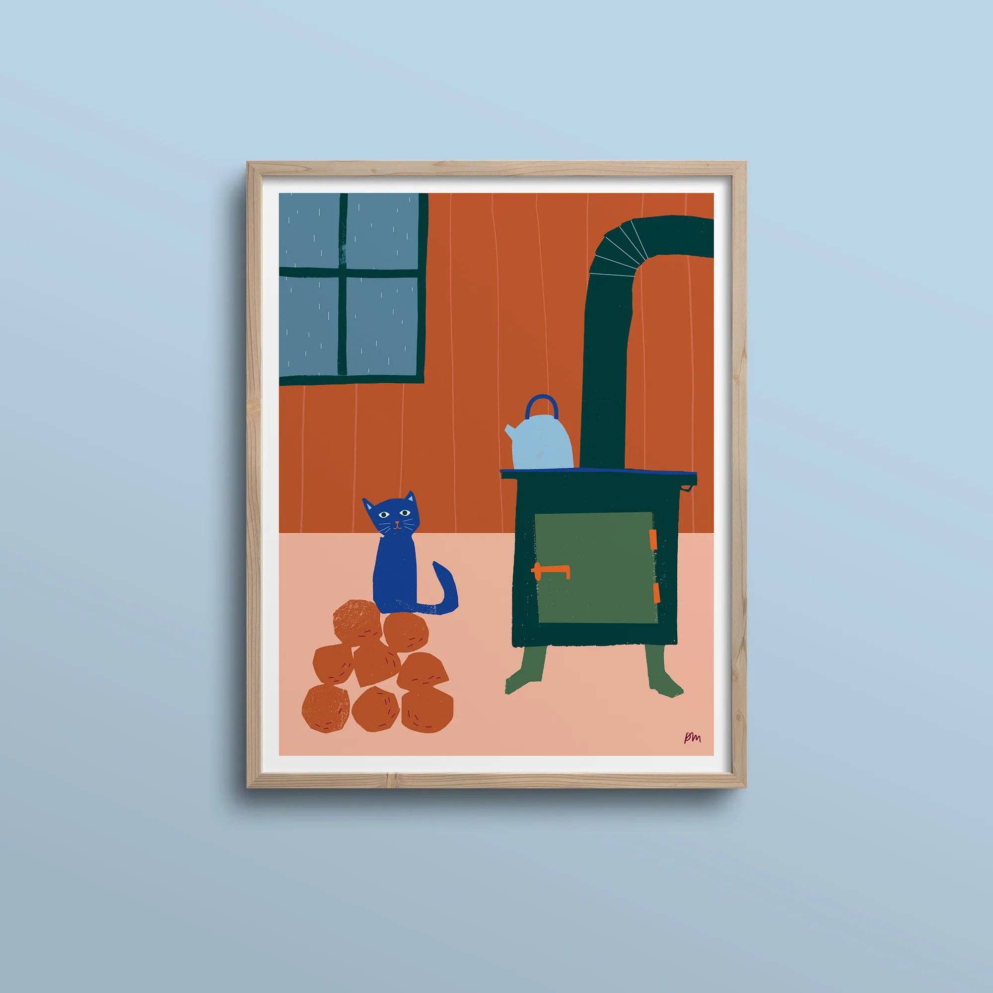 Kautzi Illustrations - Wholesale Art Print - Woodstove – 11 x 14 Print – Wholesale