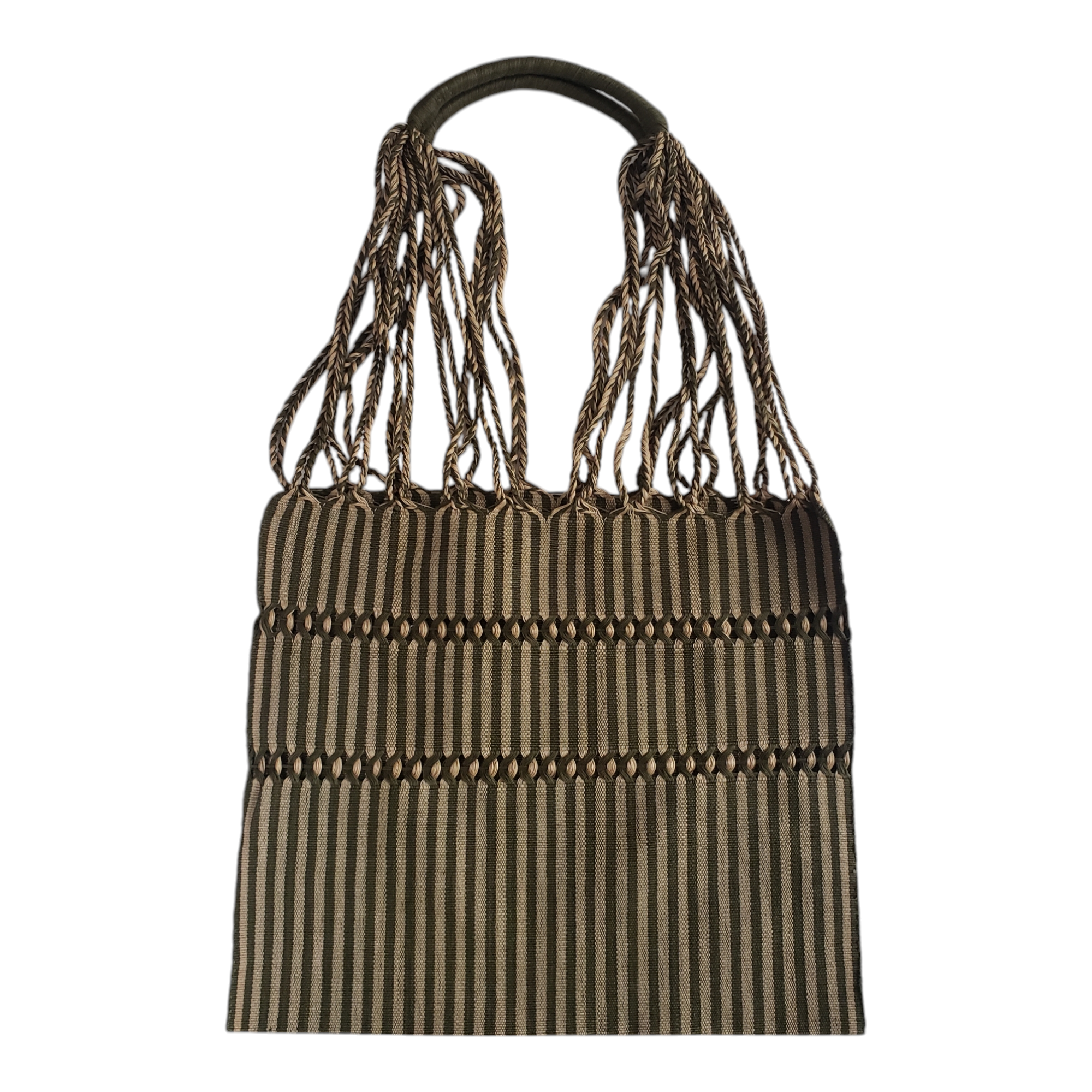 The Little Pueblo - Wholesale Tote Bag - Unisex - Mini Mexican Striped Hammock Bag Woven Tote from Oaxaca6