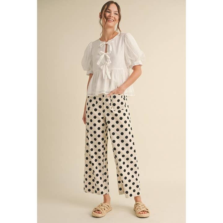 STYLE USA – wholesale Pants – Women's – Polka dot print wide leg pants3